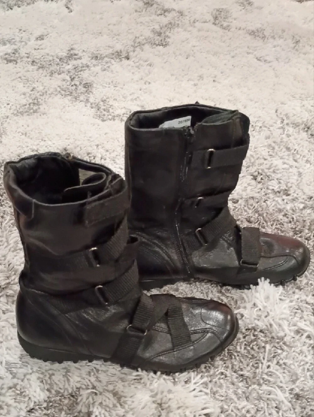Women's Black Strappy Ankle Booties - Tactical-Inspired Design